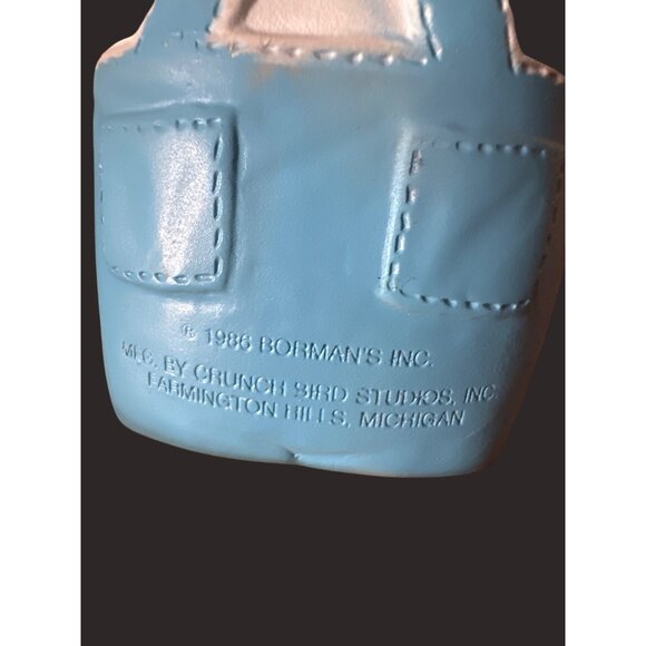 1986 Farmer Jack Coin Bank By Crunch Bird Studios - Yellow Hat & Blue Overalls - Picture 5 of 7